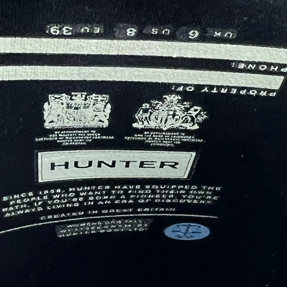 Hunter Black Original Tall Rain Boots 8 - Picture 10 of 14